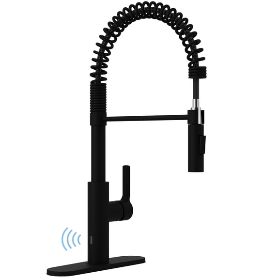 Anzzi Ola Hands Free Touchless 1-Handle Pull-Down Sprayer Kitchen Faucet in Matte Black