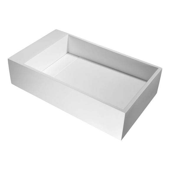 Anzzi Ls-Az520 Pascal 19-23/32" Stone Composite Vessel Bathroom Sink - White
