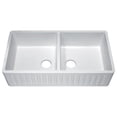 thumbnail image 1 of ANZZI Roine 9'' L x 18'' W Double Basin Farmhouse Kitchen Sink, 1 of 4