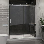 Anzzi SD-FRLS05701CH 48 x 76 in. Rhodes Series Frameless Sliding Shower Door with Handle, Chrome