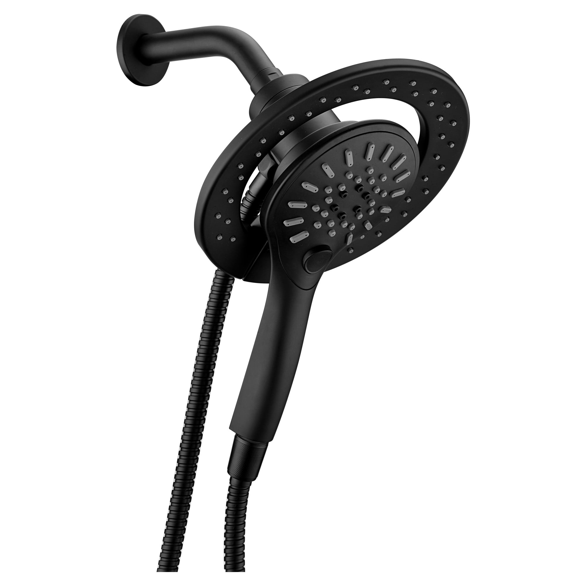 Matte Black Dual Shower Head with Magnetic Diverter