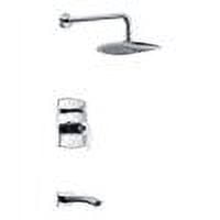 Polished Chrome Wall Mounted Showerhead and Bath Faucet Set