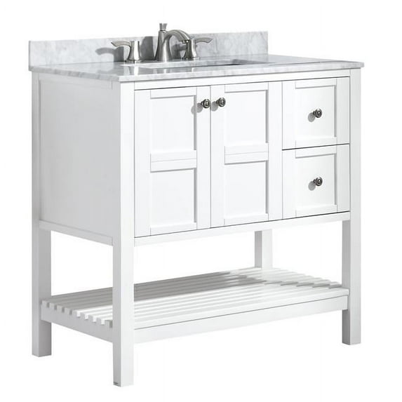 Anzzi 35 x 36 in. Montaigne Bathroom Vanity Set, Rich White