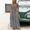 thumbnail image 1 of AoDai Backless halter dress, summer long dress, casual bohemian style sleeveless halter pleated layered long beach sun protection dress, 1 of 5