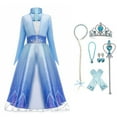 thumbnail image 1 of AoDai Princess Dress Elsa Costume for Girls Blue Sequined Ball Gown Snow Queen Cosplay Dress, 1 of 7