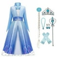 thumbnail image 1 of AoDai Princess Dress Elsa Costume for Girls Blue Sequined Ball Gown Snow Queen Cosplay Dress, 1 of 7