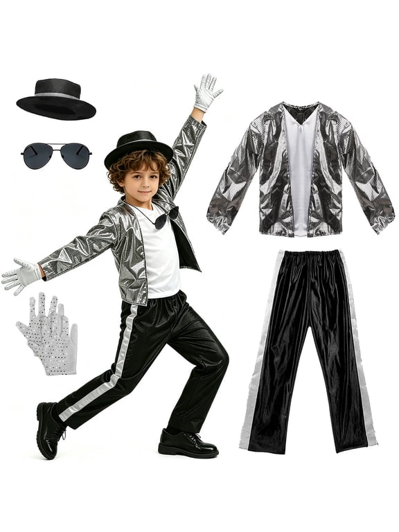 5-Piece Dance Costume Set for Boys, Perfect for Halloween, Theater Performances, and Various Events
