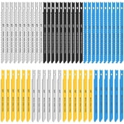 Tcwhniev 54Pcs U-Shank Jig Saw Blade Set with Storage Case, High Carbon Steel Assorted Blades for Wood & Metal Includes 6T 8T 10T 14T 18T 24T 32T