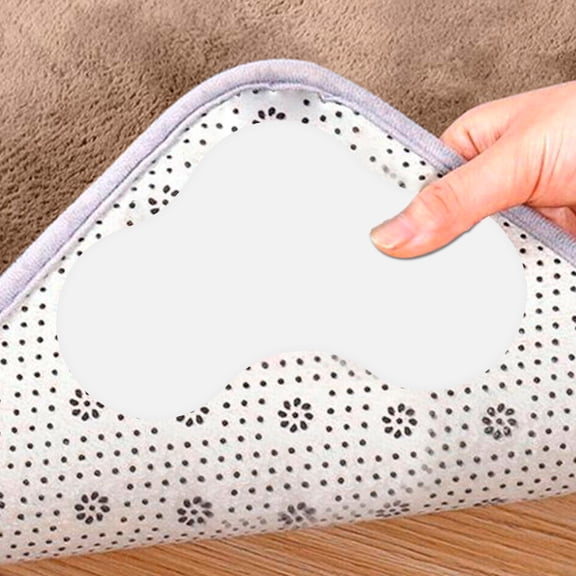 Reusable Corner Area Carpet Rug Grippers - Rubber Anti Curling Non Slip Skid Pads - 12pc Set
