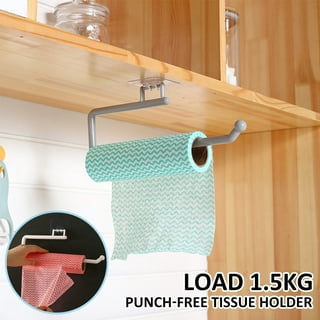 HUFEEOH Adhesive Paper Towel Holder Under Cabinet Wall Mount for Kitchen  Paper Towel, Paper Towel Roll Rack for Bathroom Towel, SUS304 Stainless  Steel