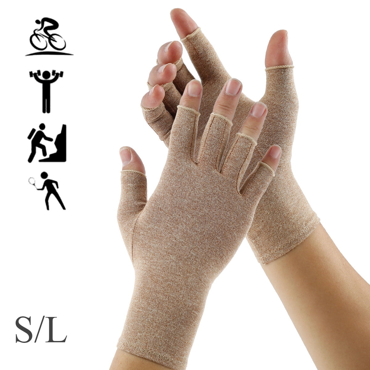 1PCS Copper Compression Gloves Sports Wrist Guard Arthritis Gloves Elastic  Palm Brace Sleeve Fitness Wrist Support Wristband