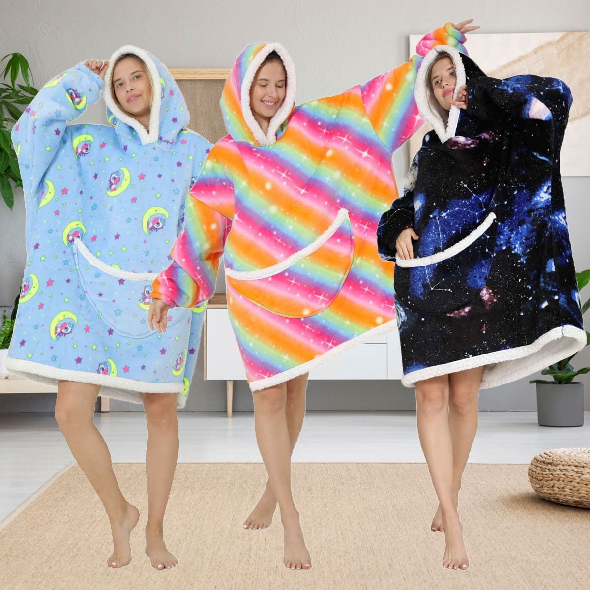AoHao Your's Bath Oversized Blanket Hoodie, Soft Warm Winter Hoodies Fleece  Comfortable Flannel Plush Blanket with Big Pocket, Fluffy Fleece Blanket  Hoodie for Women Adults Kids Girls(Type A) - Walmart.com