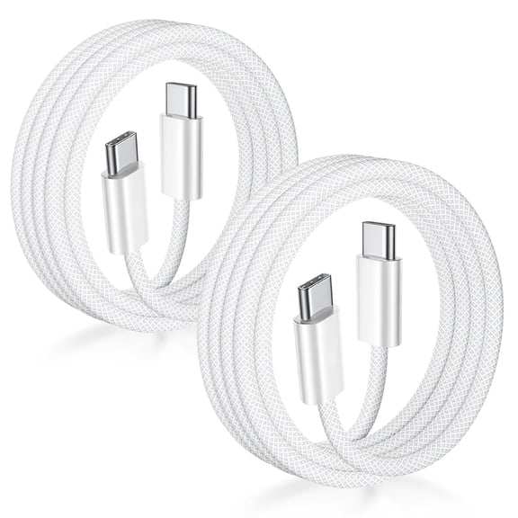 AoVoTo 2 Pack USB C to USB C Cable 3.3FT, 60W Nylon Braided Fast Charging Type C Cord, Compatible with iPhone 17/16 Pro Max Plus, Samsung S23 Note 20, iPad Pro Air Mini, MacBook Air