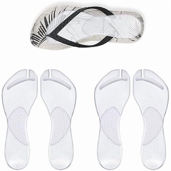 AoVoTo 2 Pairs Arch Support Cushion Insoles Gel Adhesive Anti-Slip Flip Flop Thong Inserts Self Adhesive Gel Arch Support Cushion Insoles Plantar Fasciitis Pain Relief for Man Woman