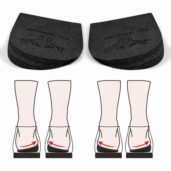 AoVoTo 3 Layers Adjustable Orthopedic Heel Wedge Inserts, Supination & Pronation Correction Insoles for Bow Legs, Knee Pain, Foot Alignment (Black, Large - Women's 8.5-13|Men's 9-14)