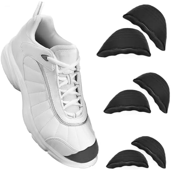 AoVoTo 3 Pairs Shoe Filler Inserts, Toe Cushion Inserts That Make Shoes Fit, Half-Size Insoles Adjust Too Big Shoes for Sneakers, Heels, Dress, Flats, Boots (Black)