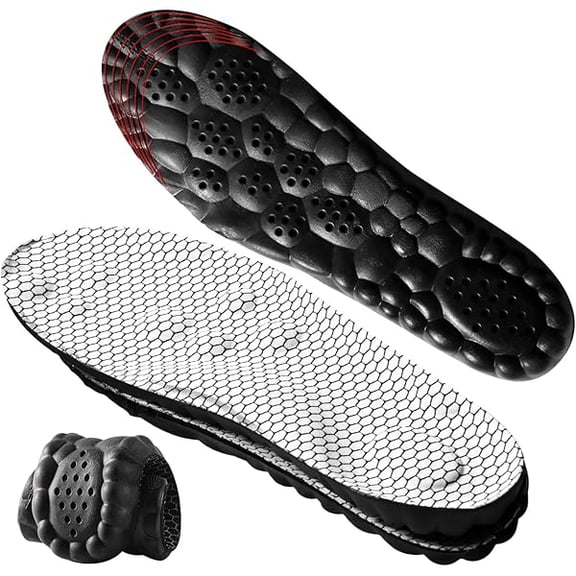 AoVoTo 4D Cloud-Soft Comfort Soles for Men - Memory Foam Steppers Insoles with Fresh-Tech Fabric - Arch Support Trim to Fit Insoles for Enhanced Foot Comfort and Fatigue Relief (US M 7.5-10.5)