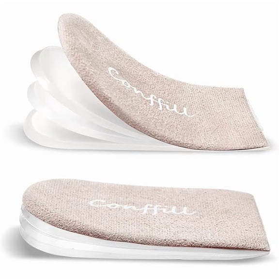 AoVoTo Adjustable Orthopedic Heel Lift Inserts Gel Height Increase Insoles for Women Men Leg Length Discrepancy, Heel Pain, Heel Spurs, 4-Layer Stackable Gel Shoe Lifts Lift Shorter Leg Uneven Hips