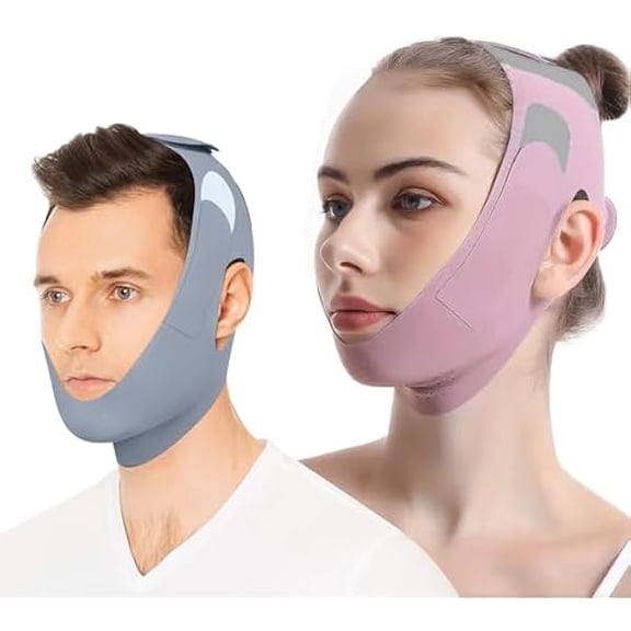 AoVoTo Anti Snore Chin Strap for CPAP Users Snore Stopper with Adjustable Chin Strap for Sleeping Comfortable Stop Snoring Solution Anti Snoring Devices Breathable and Reusable Two Couple Outfits