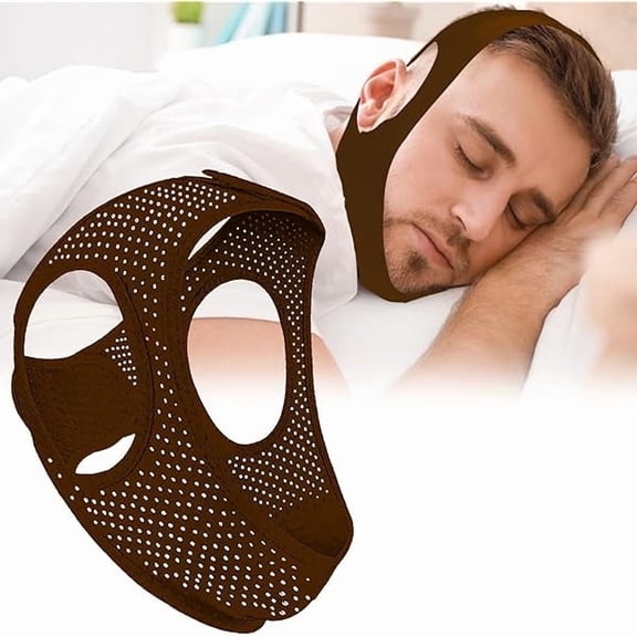 AoVoTo Chin Strap for Sleeping - Anti Snoring Devices - Adjustable Breathable Chin Strap for Men and Women Sleeping - Simple and Effective Stop Snoring Solution - Enjoy a Nice Evening - Black, 1PCS