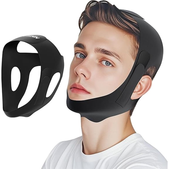 AoVoTo Chin Strap for Sleeping,FSA Eligible HSA,Anti Snore Chin Strap for CPAP Users,Anti Snoring Devices Breathable and Reusable for Men and Women,Simple and Effective Snoring Solution
