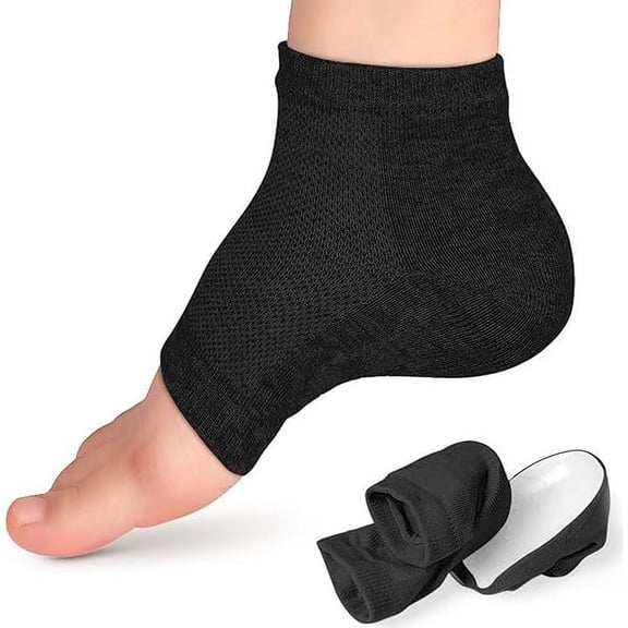 AoVoTo Height Max Socks,Invisible Shoe Heel Pad,Height Max Insoles 3 Inches, Half Height Raised Insole, Men's and Women's Universal Heighten Socks (3.5CM, Black)