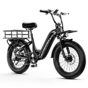 Aoango 750W Electric Bike for Adults, 48V 20Ah Removable Battery, 23" Fat Tire, All Terrain Commuter Ebike