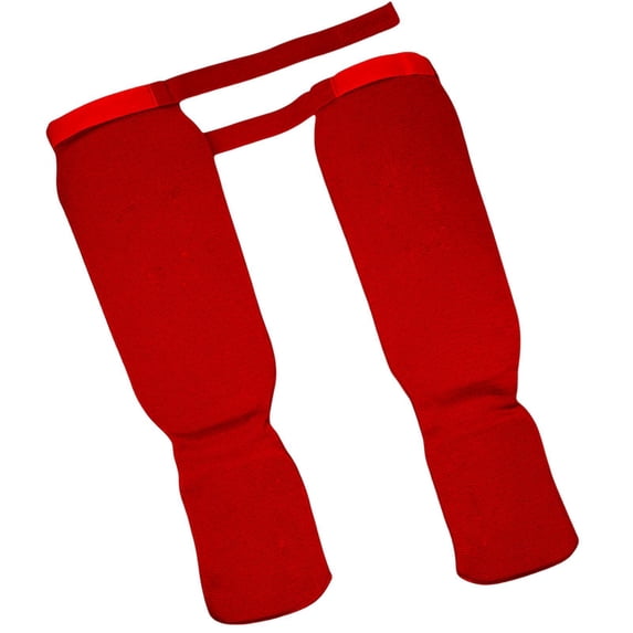 Aoanydony 1 Pair Shin Instep Guards MMA Supplies Training Protection Elastic Protector and Red M