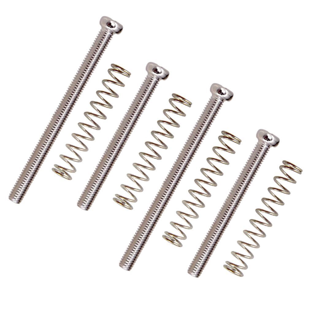 Aoanydony 1 Set Electric Bass Bridge Tailpiece Screws+Springs Silver ...