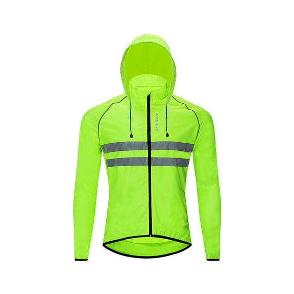 Aoanydony Cycling Jacket Cycling Coat Hooded Windbreaker Windproof Vest Waterproof Clothing Motorcycles Lady Long Sleeve Male Riding Green 4XL/EUR 3XL
