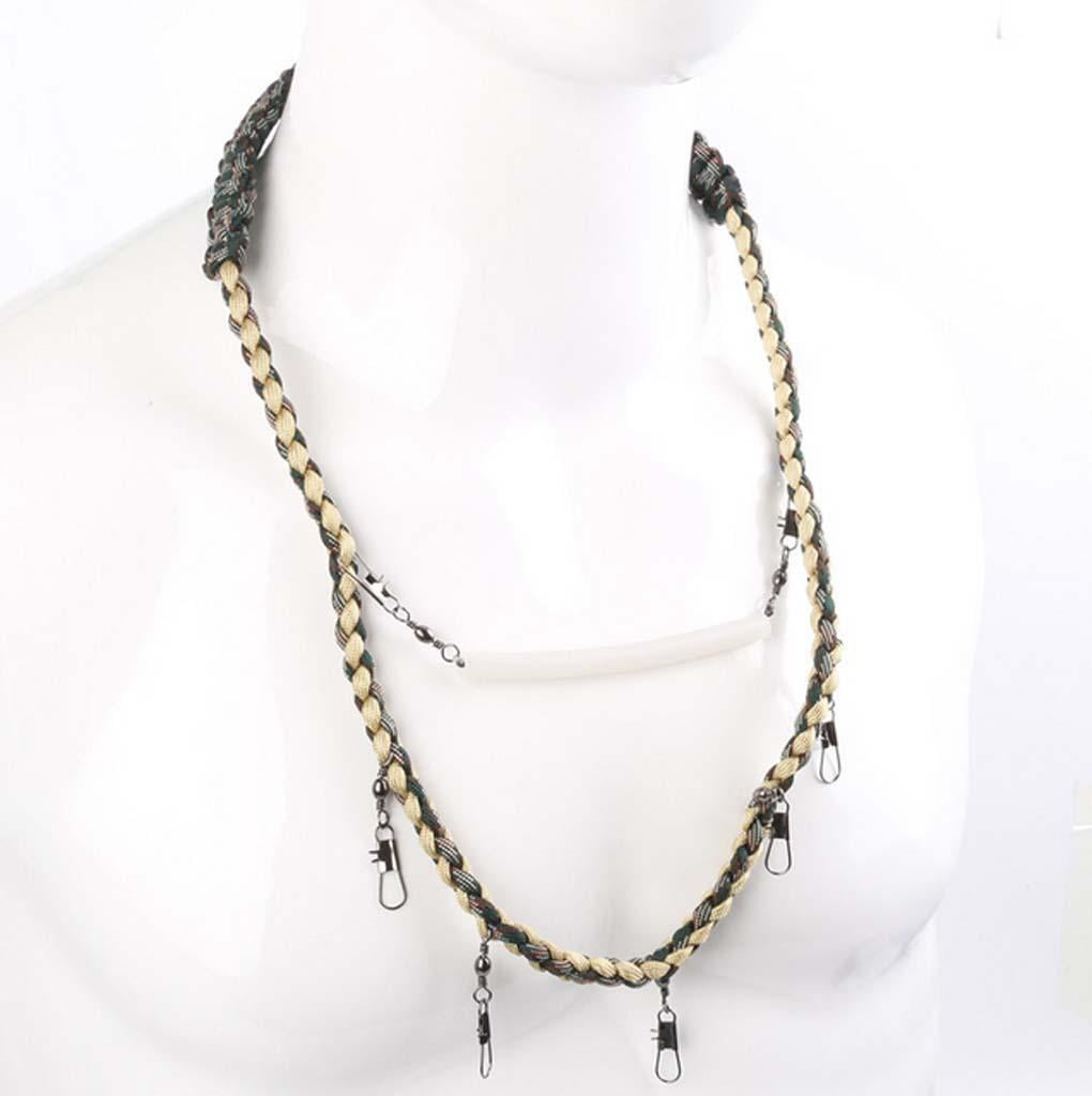 Aoanydony Paracord Fly Fishing Lanyard Neck Strap Cord Fishing Tackle Tool Holder Camo
