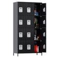 thumbnail image 1 of Aobabo 12 Doors Metal Storage Locker for Employees, Storage Locker for School Office Gym Bedroom, Industrial Steel Storage Locker with 12 Hooks, Black, Assembly Required, 1 of 5