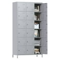 thumbnail image 1 of Aobabo 18 Doors Metal Storage Locker for Employees, Storage Locker for School Office Gym Bedroom, Industrial Steel Storage Locker, Gray, Assembly Required, 1 of 7