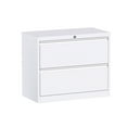 thumbnail image 1 of Aobabo 35" Locking 2 Drawer Metal Filing Cabinet, Fully Assembled, White, 1 of 11