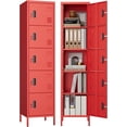 thumbnail image 1 of Aobabo 5 Doors Metal Lockers for Employees School Office Gym Home Storage,Assembly Required,Red,66" H×15.75" W×15.75" D, 1 of 14