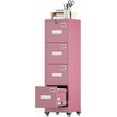thumbnail image 1 of Aobabo File Cabinet 4 Drawer with Wheels, Lockable Office Metal Filing Cabinet with Name Card for Office and Home,Assembly Required,Pink, 1 of 9