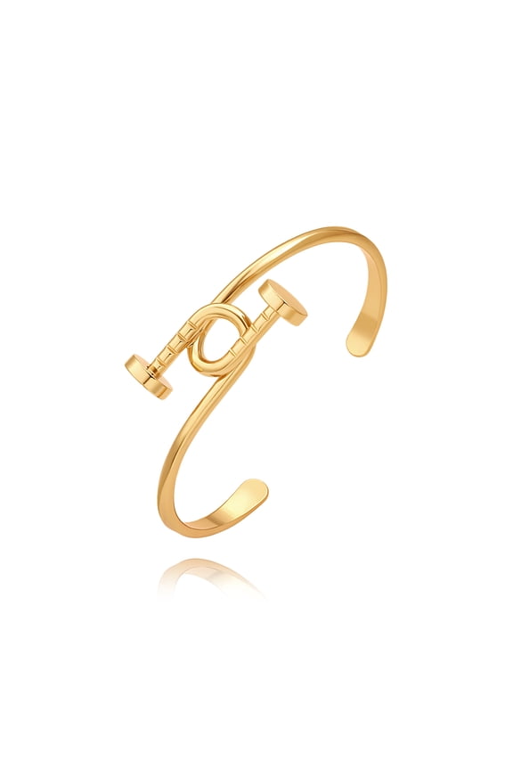 Dainty Gold Cuff Bangle Bracelet for Women Trendy Personalized Nail Stackable Bracelets Chunky Gold Bracelet