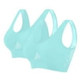 thumbnail image 1 of Aobny 2 Pack Bras Blue Plus Size Sport S-5XL Nylon Women's Everyday Bras,XL, 1 of 4