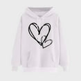 thumbnail image 1 of Aobny 2024 Womens Sweatshirts White Cute Hooded Long Sleeve Hoodies Heart Womans Blouses Winter, 1 of 5