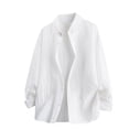 thumbnail image 1 of Aobny Baggy T Shirts for Men Solid Button Up T Shirts Collared Big & Tall Polos Long Sleeve Mens Tees,White,M, 1 of 6