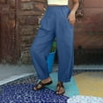 thumbnail image 1 of Aobny Barrel Beach Pants Blue Women Harem Pants Ankle Loose Palazzo High Waisted Womens Lounge Pants,XXL, 1 of 7