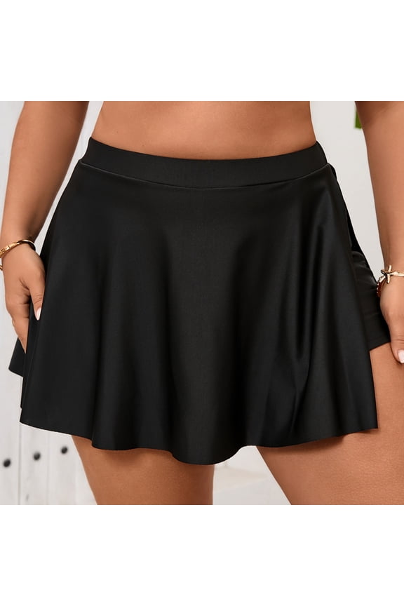 Bathing Suit Skirt Plus Size Plain Women Swim Skirt Swim Skirt Black Bathing Suits
