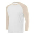 thumbnail image 1 of Aobny Beige Workout Tops Long Sleeve Crew Neck Slim Fit Tshirts Men Raglan Plain Birthday Shirt,M, 1 of 4