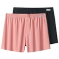 thumbnail image 1 of Aobny Big & Tall Mens Summer Pajamas Pink Silk 2 Pack Sleep Shorts Short Wide-Leg Pajamas for Men,XXXXL, 1 of 4