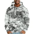 thumbnail image 1 of Aobny Big & Tall Mens Hoodies Camo Gray Heavyweight Tops Hooded Patriotic Pullover Hawaiian Shirts for Men,XXXL, 1 of 4