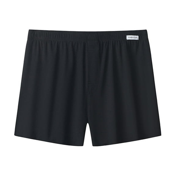 Aobny Black Pajama Shorts Plus Size Big & Tall Silk Sleep Shorts Wide-Leg Short Men's Pajama Sets,XXXXL