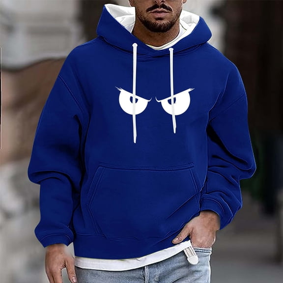 Aobny Blue Men's Sweatshirts Anime Thermal Hooded Sweatshirts Big & Tall Hoodies for Men,XXXL