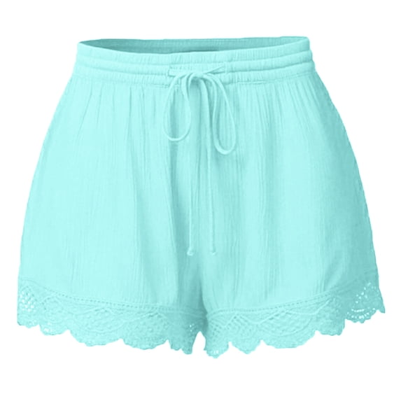 Aobny Board Fancy Women's Plus Shorts Plus Size Blue Pants Lace High Waisted Juniors Bottoms,XXXXL