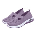 thumbnail image 1 of Aobny Breathable Soft Shoes Shoes for Women Slip On Shoes Sports Shoes Walking Shoes Flatform Shoe Stability Flat Heel Round Toe Purple Summer Shoes,Size 41, 1 of 5