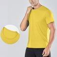 thumbnail image 1 of Aobny Casual Graphic T Shirts Workout Yellow Short Sleeve T-Shirt Crew Neck Plain Men Pullover Men's T Shirts,S, 1 of 9